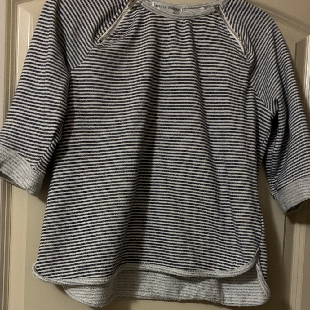 Rebecca Malone Monochrome Striped Knit Top